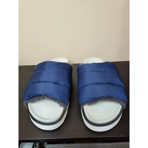 Ross & Snow Las Vegas Men's Navy Wool Lined Puff Slide Size 12 Italy MSRP $325 - Picture 2 of 8